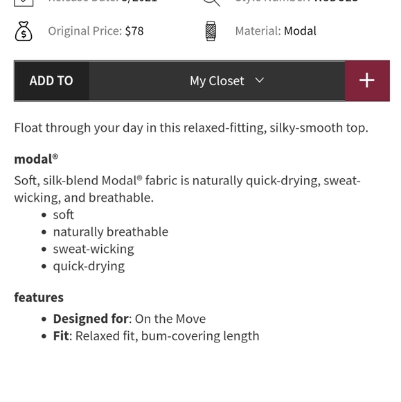 Lululemon Up for Down Time Top Dark Terracotta Long-Sleeved Size 4 Silk Modal - Picture 8 of 10